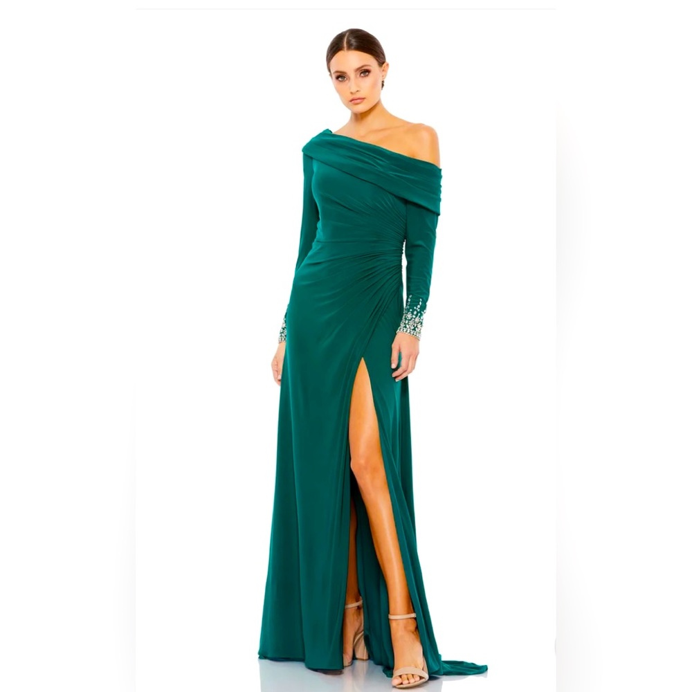 Mac Duggal Asymmetrical jeweled gown